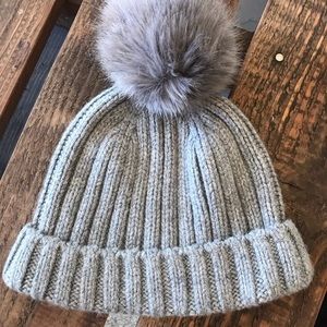 J.Crew Knit Pom Pom Beanie Hat
